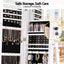 Artiss 360° Rotating Jewelry Cabinet Full Length Mirror, White