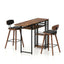 Artiss 3PCS Bar Table and Stools Set Dining Table Solid Wood Kitchen Chairs Cafe Pub