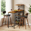 Artiss 3Pcs Bar Table and Stools Set Dining Table Solid Wood Kitchen Chairs Cafe Pub