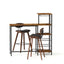 Artiss 3Pcs Bar Table and Stools Set Dining Table Solid Wood Kitchen Chairs Cafe Pub