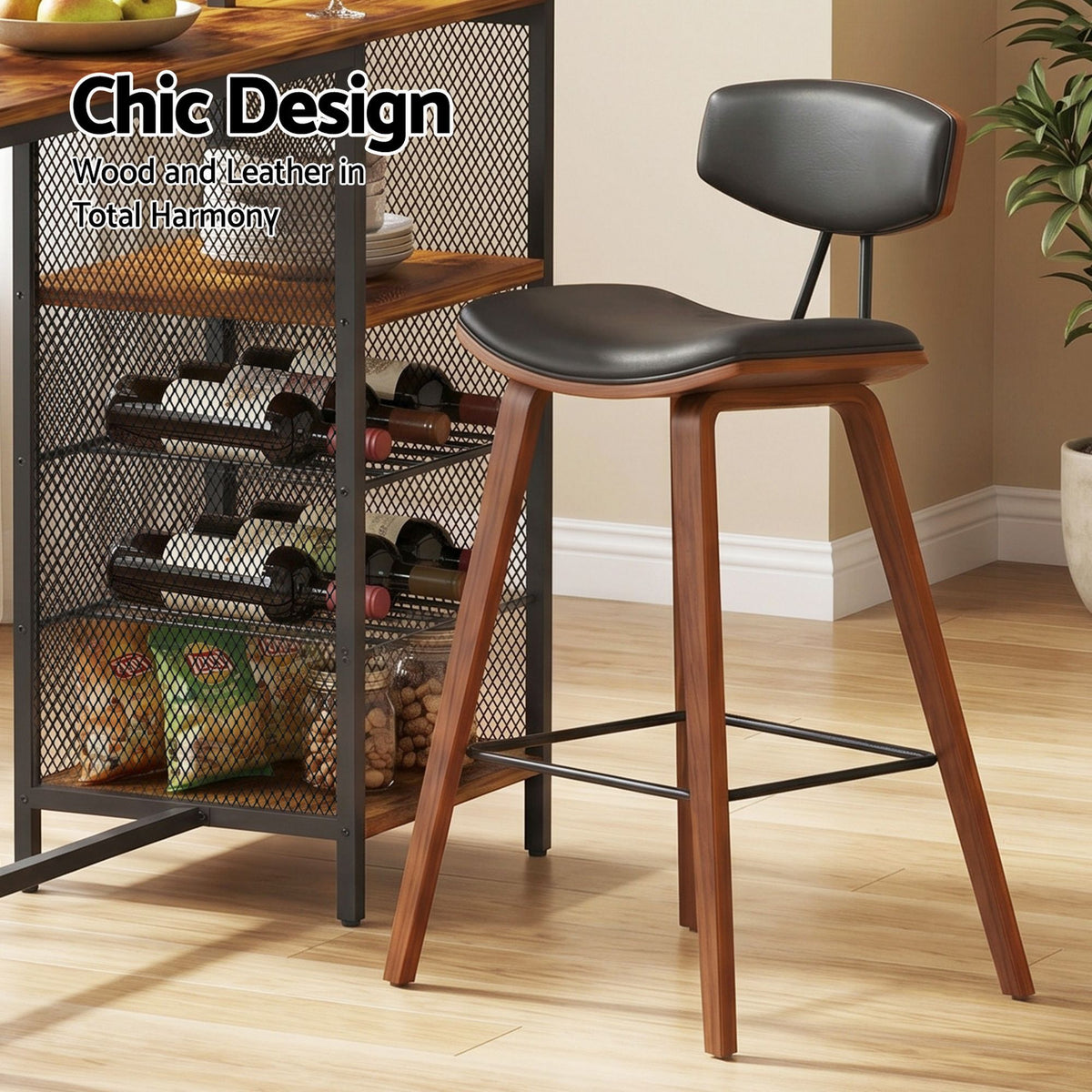 Artiss 3Pcs Bar Table and Stools Set Dining Table Solid Wood Kitchen Chairs Cafe Pub