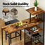 Artiss 3Pcs Bar Table and Stools Set Dining Table Solid Wood Kitchen Chairs Cafe Pub