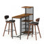 Artiss 3Pcs Bar Table and Stools Set Dining Table Solid Wood Kitchen Chairs Cafe Pub
