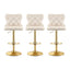 Artiss 3x Bar Stools Counter Chair Kitchen Adjustable Nailhead Trim Velvet Ivory