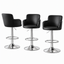 Artiss 3x Bar Stools Counter Chairs Swivel Adjustable Tub PU Leather Black