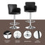 Artiss 3x Bar Stools Counter Chairs Swivel Adjustable Tub PU Leather Black