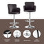 Artiss 3x Bar Stools Counter Chairs Swivel Adjustable Tub PU Leather Brown