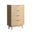 Artiss 4 Chest of Drawers Rattan Tallboy Cabinet Bedroom Clothes Storage Wood