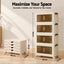 Artiss 4-Tier Foldable Storage Cabinet Stackable Box Clear Magnetic Door White