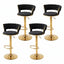 Artiss 4x Bar Stools Gas Lift Adjustable Velvet Woven Backrest Vivien Black