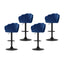 Artiss 4x Bar Stools Gas Lift Velvet Blue