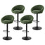 Artiss 4x Bar Stools Kitchen Chairs Gas Lift Adjustable Round Shell Boucle Green