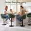Artiss 4x Bar Stools Kitchen Chairs Gas Lift Adjustable Round Shell Boucle Green