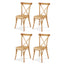 Artiss 4x Dining Chairs Rattan Wooden Kitchen Accent Chair Cafe Lounge Rubber Wood