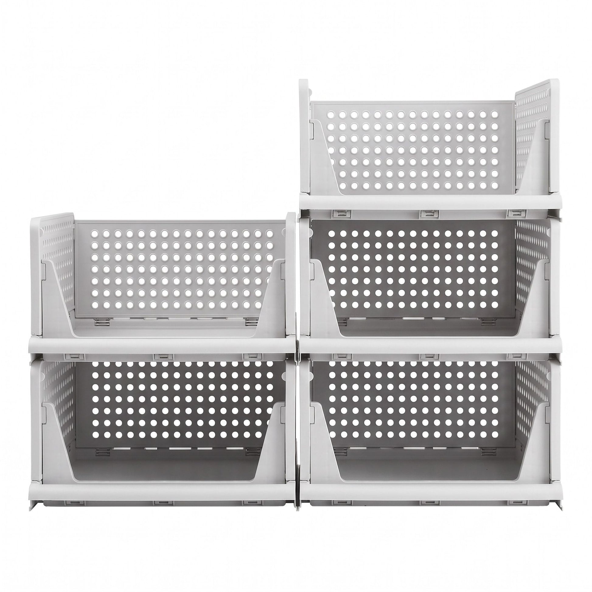 Artiss 5 Pack Stackable Plastic Storage Foldable Closet Organizers