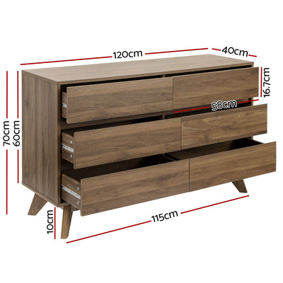 Artiss 6 Chest of Drawers Dresser Tallboy Lowboy Storage Cabinet Bedroom Table
