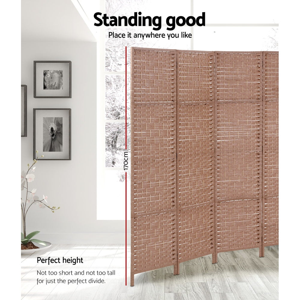 Artiss 8 Panel Room Divider Screen Privacy Timber Foldable Dividers Stand Natural