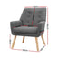Artiss Armchair Linen Fabric Grey Charcoal