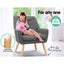 Artiss Armchair Linen Fabric Grey Charcoal