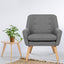 Artiss Armchair Linen Fabric Grey Charcoal