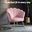 Artiss Armchair Velvet Dining Nursing Lounge Chair Metal Legs Pink