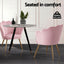 Artiss Armchair Velvet Dining Nursing Lounge Chair Metal Legs Pink