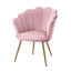 Artiss Armchair Velvet Dining Nursing Lounge Chair Metal Legs Pink