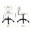 Artiss Armless Office Chair with Wheels, Ergonomic PU Leather Office Desk Chair, Height Adjustable 360° Swivel Computer Task Chair for Home Office, Study Room & Small Space, White