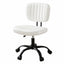 Artiss Armless Office Chair with Wheels, Ergonomic PU Leather Office Desk Chair, Height Adjustable 360° Swivel Computer Task Chair for Home Office, Study Room & Small Space, White