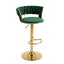 Artiss Bar Stool X1 Gas Lift Adjustable Velvet Woven Backrest Vivien Green