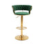 Artiss Bar Stool X1 Gas Lift Adjustable Velvet Woven Backrest Vivien Green