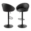 Artiss Bar Stool X2 Gas Lift Adjustable Rounded Shell Backrest PU Leather Black