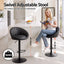 Artiss Bar Stool X2 Gas Lift Adjustable Rounded Shell Backrest PU Leather Black