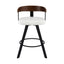 Artiss Bar Stools Set of 3 Swivel Counter Height Barstools with Bentwood Backrest PU Leather White