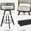 Artiss Bar Stools Set of 3 Swivel Counter Stools with Padded Backrest PU Leather Beige