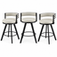 Artiss Bar Stools Set of 3 Swivel Counter Stools with Padded Backrest PU Leather Beige