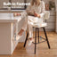 Artiss Bar Stools Set of 4 Swivel Counter 68cm Height Stools w/ Padded Backrest Beige