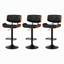 Artiss Bar Stools X3 Kitchen Counter Chair Gas Lift Swivel PU Cherry All Black