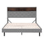 Artiss Bed Frame Double Size LED Mattress Base Platform with Storage Shelf Hidden Storage Box Grey