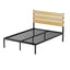 Artiss Bed Frame Metal Bed Base Double Size Platform Foundation Black PAULA