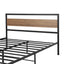 Artiss Bed Frame Metal Bed Base Double Size Platform Wooden Headboard Black DREW