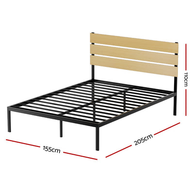 Artiss Bed Frame Metal Bed Base Queen Size Platform Foundation Black PAULA