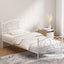 Artiss Bed Frame Metal Bed Base Single Size Platform Foundation White GROA