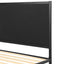 Artiss Bed Frame Metal Bed Base with Charcoal Fabric Headboard King Single PADA