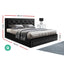 Artiss Bed Frame Queen Size Gas Lift Black TIYO