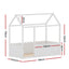 Artiss Bed Frame Wooden Kids House Single Frame White KORI