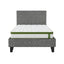 Artiss BedStory Single Bed Frame and Mattress Set, 30cm Hybrid Cooling Gel Mattress with Grey Upholstered Wooden Platform Base, Modern Bedroom Furniture Bundle