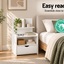 Artiss Bedside Table 1 Drawer with Shelves - EVERMORE White
