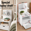 Artiss Bedside Table 1 Drawer with Shelves - EVERMORE White