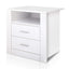 Artiss Bedside Table 2 Drawers with Shelf - TARA White